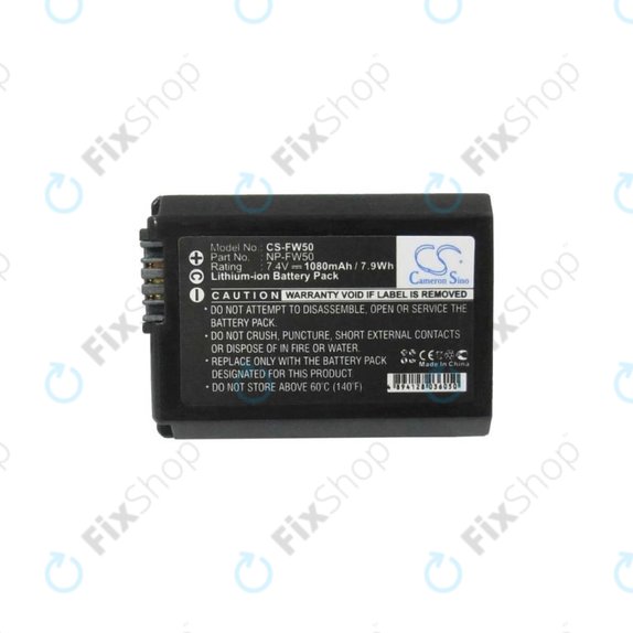 Sony séries Alpha, séries DLSR, séries ILCE, séries NEX, séries SLT - Batterie NP-FW50 Li-Ion 1080mAh HQ