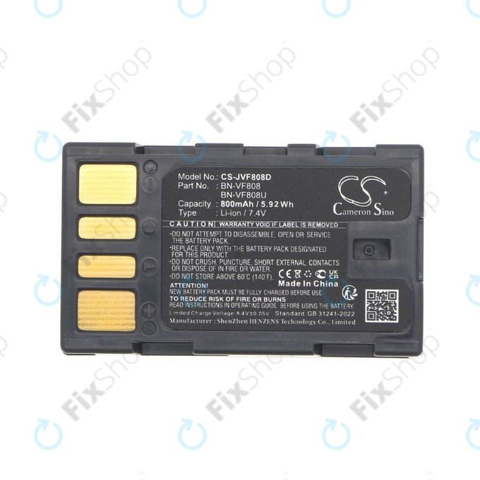 Batterie pour JVC Gr-D850ek, 800mAh, Li-Ion, 7.4V, BN-VF808, HQ
