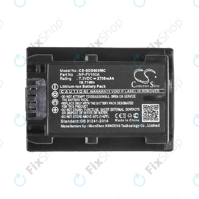 Batterie pour Sony FDR-AX, HDR-CX, HDR-CX HDR-PJ, NEX-VG30, 2700mAh, Li-Ion, 7.3V, NP-FV100A, HQ