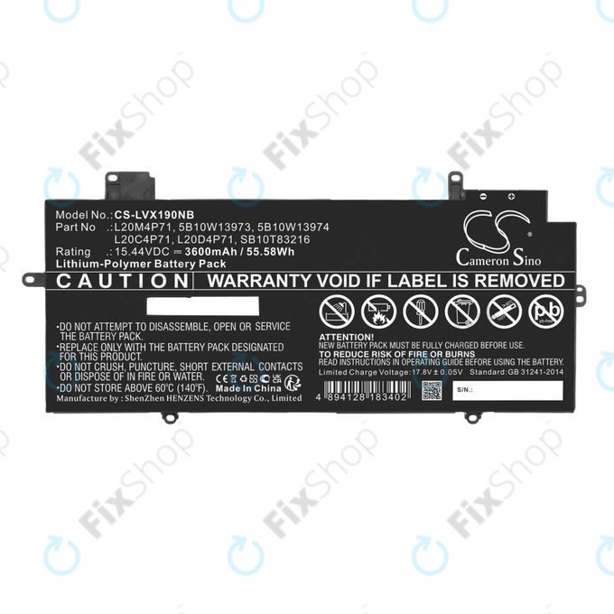 Batterie pour Lenovo Thinkpad X1 Carbon G9, G10, X1 Yoga Gen 6, 7, 3600mAh, Li-Pol, 15.44V, 5B10W13973, HQ