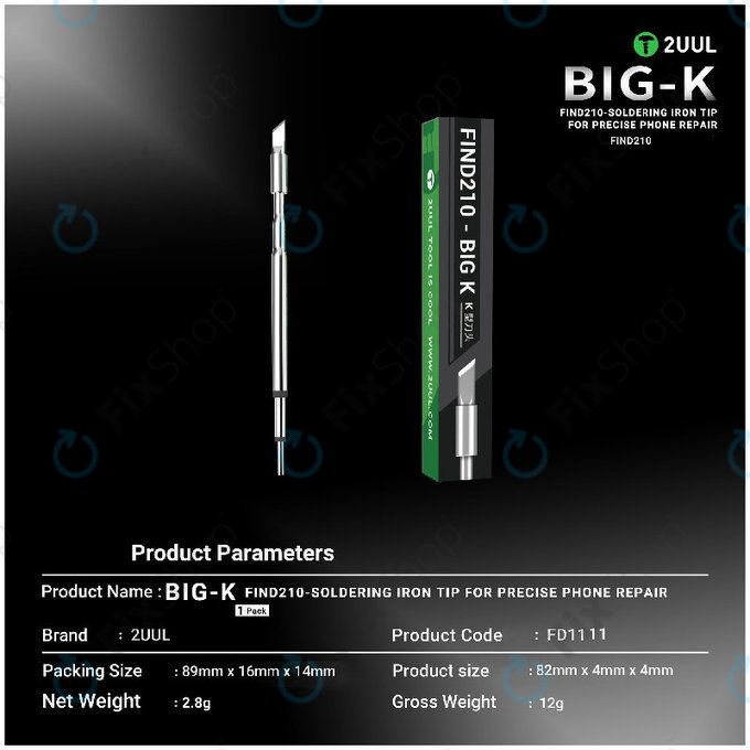 Panne de fer à souder, type couteau (K), 2UUL C210