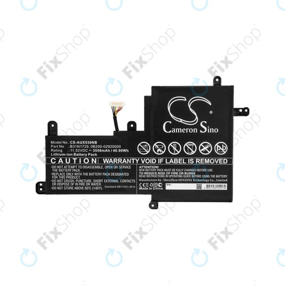 Batterie pour Asus VivoBook S15, X530, 3550mAh, Li-Ion, 11.52V, B31N1729, HQ