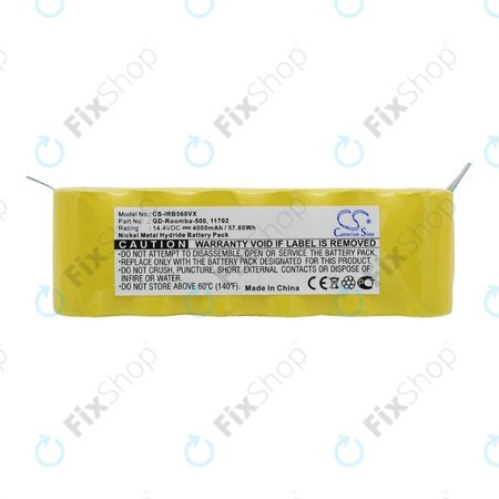 iRobot Roomba 500, 600, 700, 800, 900-series, R3, Scooba 450, Vileda 137173 - Batterie 11702, GD-Roomba-500, VAC-500NMH-33 4000mAh HQ