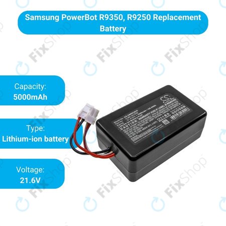Samsung PowerBot R9350, R9250 - Batterie DJ96-00193D Li-Ion 21.6V 5000mAh HQ
