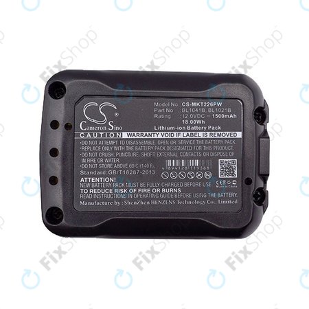 Makita séries CXT, C, D, F, H, J, P, R, S, T - Batterie BL10xx Li-Ion 12V 1500mAh HQ