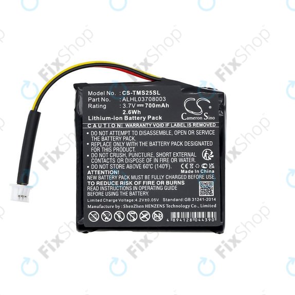 Batterie pour TomTom Star 20, 700mAh, Li-Ion, 3.7V, ALHL03708003, HQ
