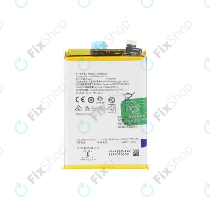 Oppo Reno 7 5G, Find X3 Neo, Find X5 Lite - Batterie BLP855 4500mAh