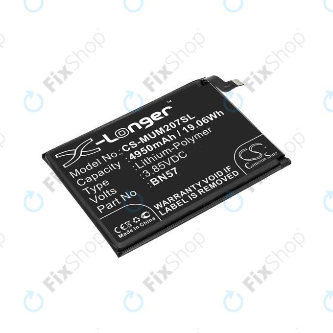 Batterie pour Xiaomi Poco X3 NFC M2107J20CG, 4950mAh, Li-Pol, 3.85 V, BN57, HQ