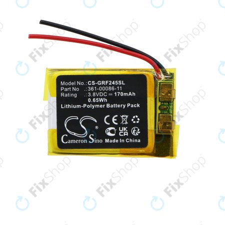 Batterie pour Garmin Forerunner 245, Forerunner 245 Music, 170mAh, Li-Pol, 3.8V, 361-00086-11, HQ