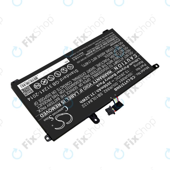 Batterie pour Lenovo ThinkPad P51s, P52s, T570, T580, 2050mAh, Li-Pol, 15.28V, 00UR891, HQ