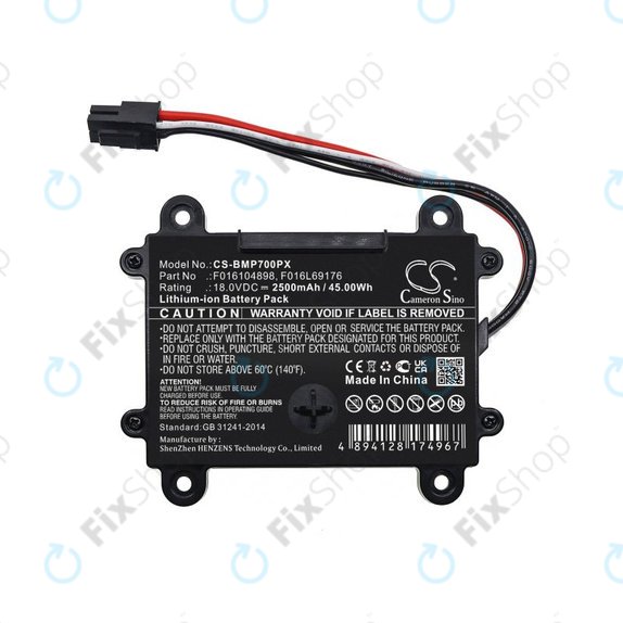 Batterie pour Bosch Indego 350, 400, M 700, Indego S+ 350, 2500mAh, Li-Ion, 18V, F016104898, HQ