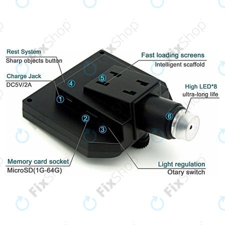 Microscope numérique portable Wi-Fi / Caméra / Loupe (1080p)
