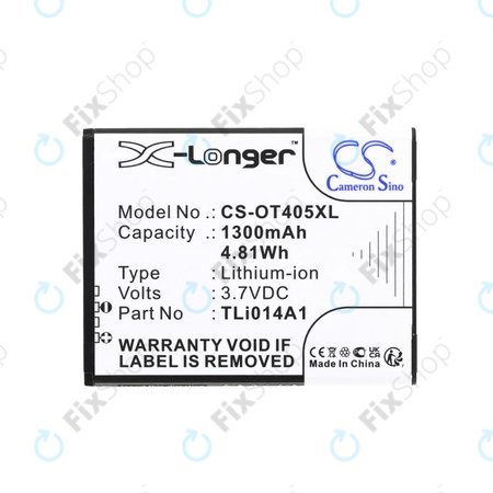 Batterie pour Alcatel OneTouch Evolve, 1300mAh, Li-Ion, 3.7V, TLi014A1, HQ