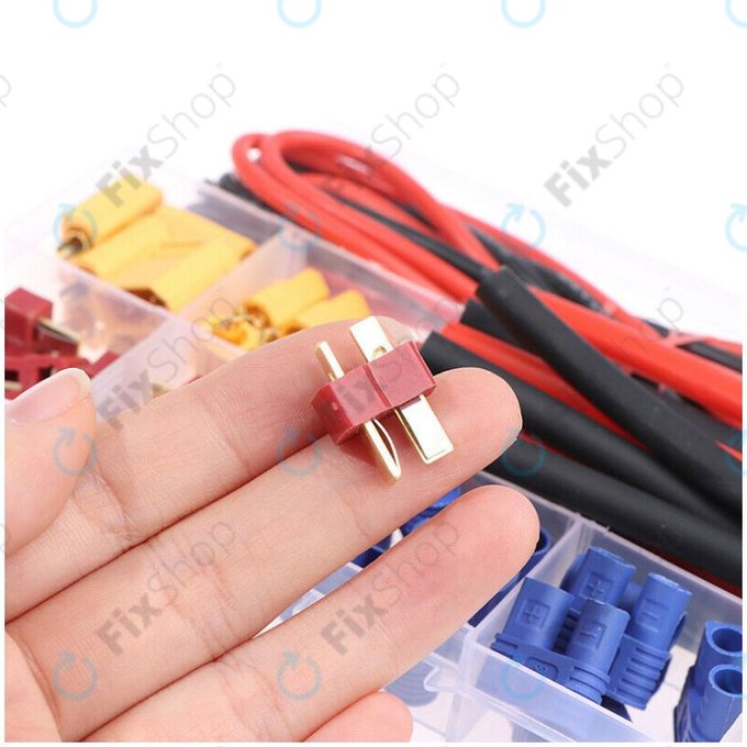 Amass - Kit de connecteurs de batterie (T-plug, EC3, XT60, T-plug, EC3, XT60, fil en silicone et gaine thermorétractable)
