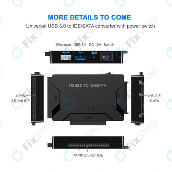 Adaptateur USB 3.0 vers SATA / IDE pour HDD/SSD 2.5" et 3.5" et lecteurs optiques