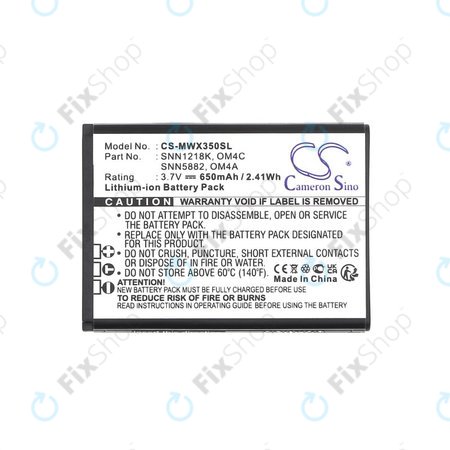 Batterie pour Motorola Gleam +, 650mAh, Li-Ion, 3.7V, OM4A, OM4C, HQ