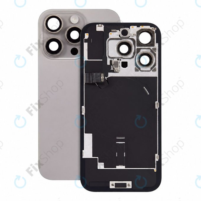 Verre de coque arrière pour iPhone 16 Pro, Natural Titanium, Pulled A