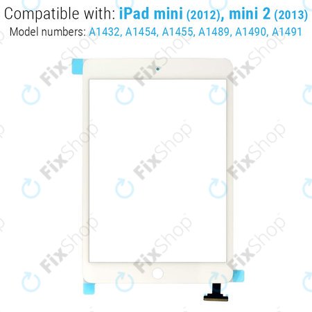 Apple iPad Mini, Mini 2 - Écran Tactile + Connecteur IC (Blanc)