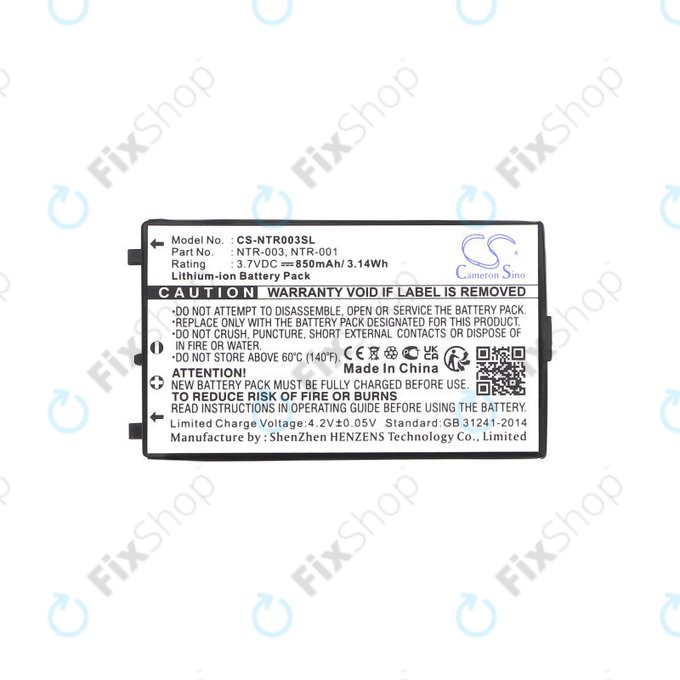 Batterie pour Nintendo, 850mAh, Li-Ion, 3.7V, NTR-003, HQ