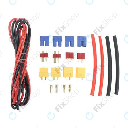 Amass - Kit de connecteurs de batterie (T-plug, EC3, XT60, T-plug, EC3, XT60, fil en silicone et gaine thermorétractable)