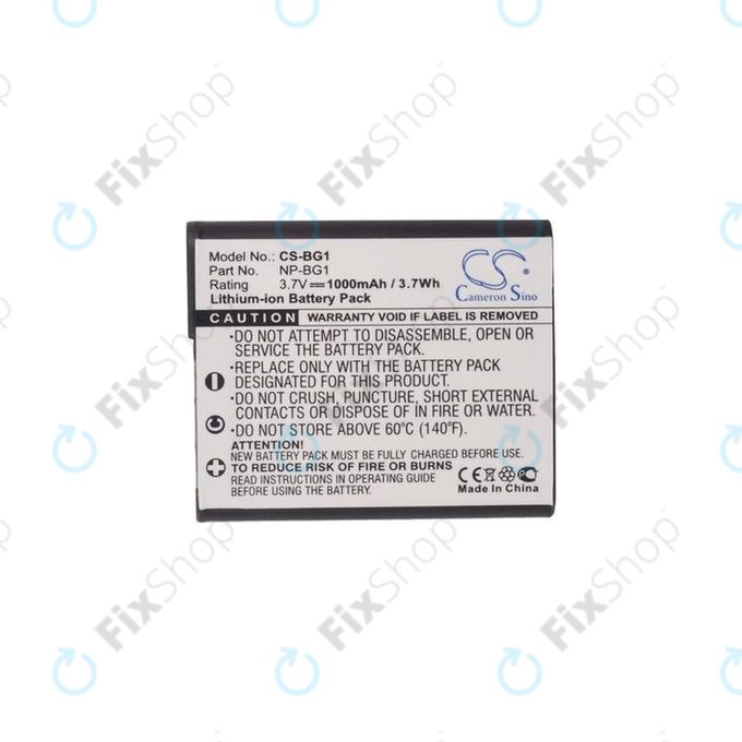 Sony Cyber-shot DSC-N1, N2, WT300, WX1, WX10, série H, série HX, série T, série W - Batterie NP-BG1 / NP-FG1 Li-Ion 1000mAh HQ