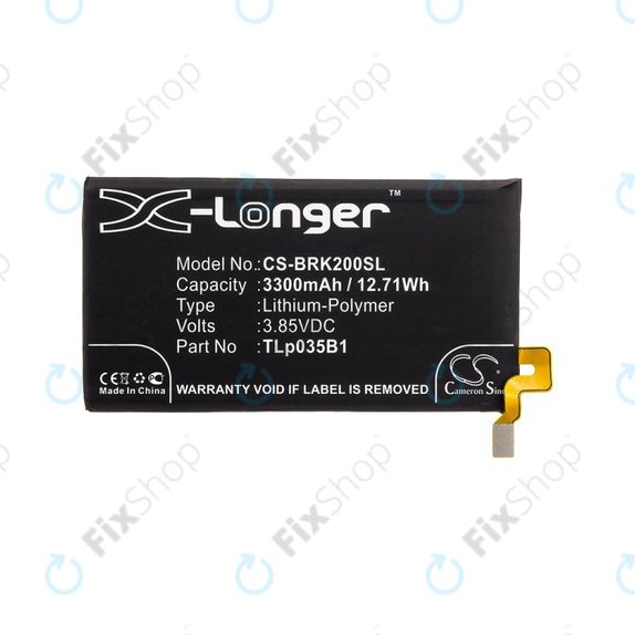Batterie pour Blackberry BBF 100, 3300mAh, Li-Pol, 3.85V, TLp035B1, HQ
