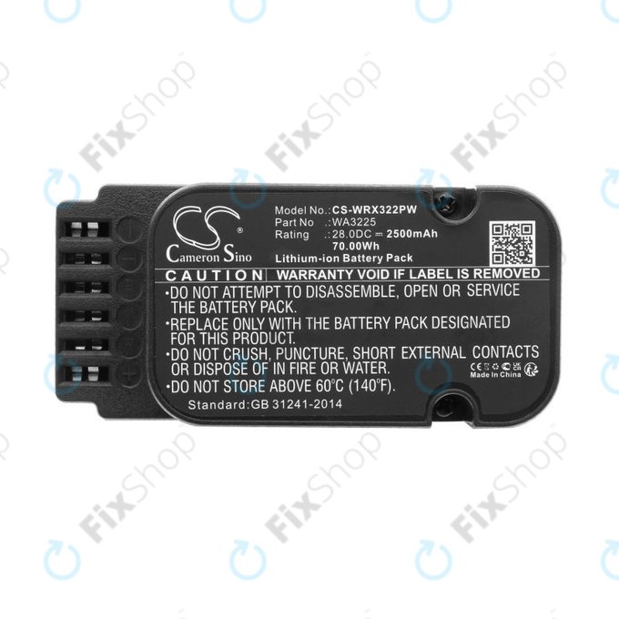 Batterie pour Worx Landroid WG790, WG796, L1500, L2000, 2500mAh, Li-Ion, 28V, WA3225, HQ