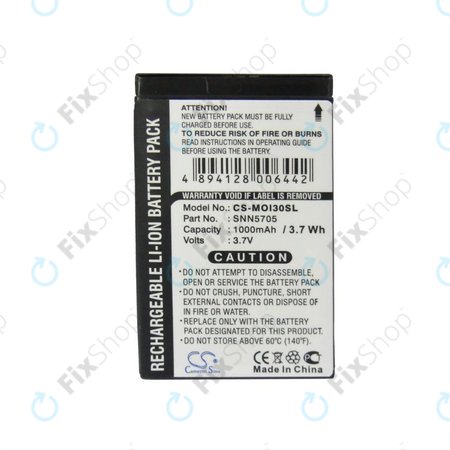 Batterie pour Motorola i930, i920, i95, 1000mAh, Li-Ion, 3.7V, SNN5705, HQ
