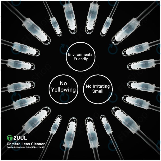 Bâtonnets de gel de nettoyage pour lentille caméra, résine synthétique, 2UUL CL21, 48 pcs/pack