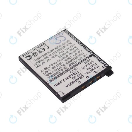 Batterie pour Casio Exilim Zoom EX-Z19, EX-Z85, EX-Z9, 720mAh, Li-Ion, 3.7V, NP-60, HQ