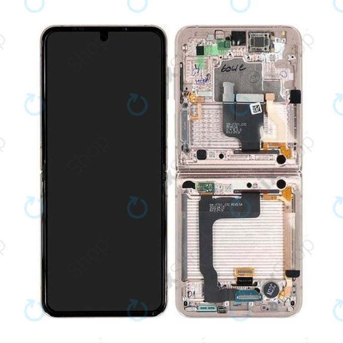 Samsung Galaxy Z Flip 4 F721B - Écran LCD + Écran Tactile + Cadre (Or Rose) - GH82-29440C, GH82-30238C, GH82-30239C, GH82-29441C Genuine Service Pack