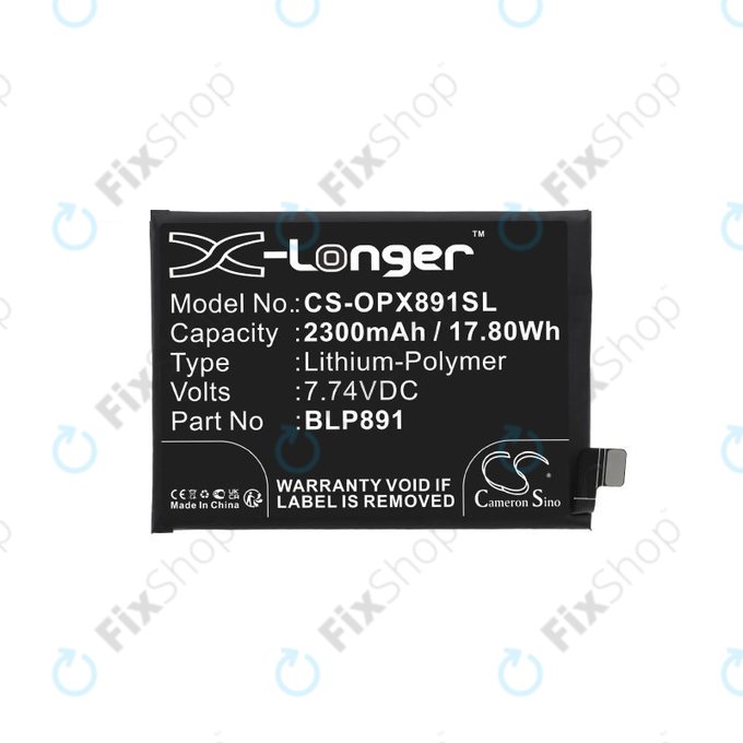 Oppo A52, A72, A92, Find X5 - Batterie BLP891 2300mAh HQ