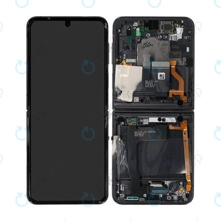 Samsung Galaxy Z Flip 4 F721B - Écran LCD + Écran Tactile + Cadre (Graphite) - GH82-29440A, GH82-30238A, GH82-30239A, GH82-29441A Genuine Service Pack