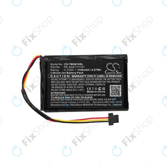 Batterie pour TomTom Go 610, 1100mAh, Li-Ion, 3.7V, LAHA1111107, HQ