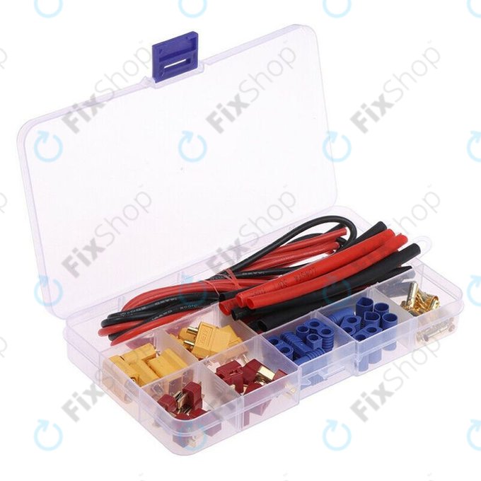Amass - Kit de connecteurs de batterie (T-plug, EC3, XT60, T-plug, EC3, XT60, fil en silicone et gaine thermorétractable)