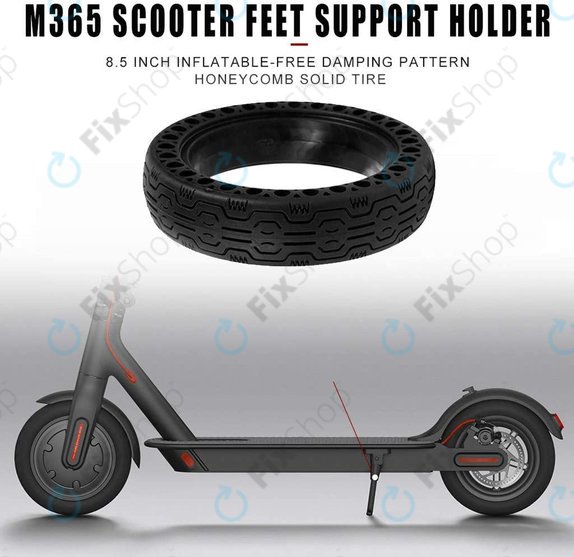 Xiaomi Mi Electric Scooter 1S, 2 M365, Essential, Pro, Pro 2 - Pneu sans chambre a air complet durable (Type 2) (Black)