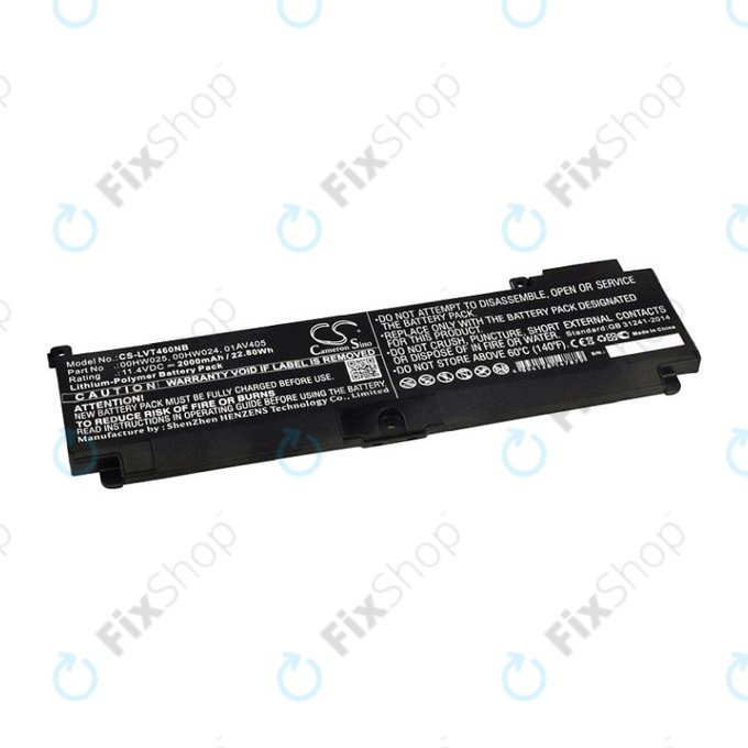 Batterie pour Lenovo ThinkPad T460S, T470S, 2000mAh, Li-Pol, 11.4V, 00HW025, HQ