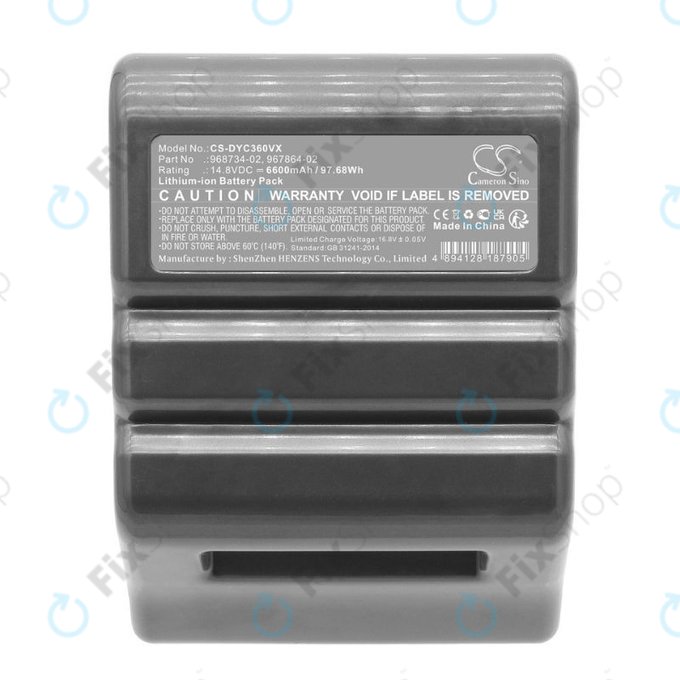 Dyson 360 Vis Nav, Heurist (2020) - Batterie 968734-02, 967864-02 Li-Ion 14.8V 6600mAh HQ