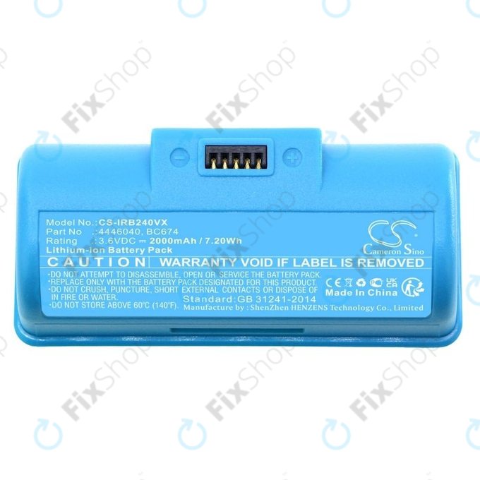 iRobot Braava Jet 240, 241, 244, 245, Mopping Robot - Batterie 4446040, BC674 Li-Ion 3.6V 2000mAh HQ