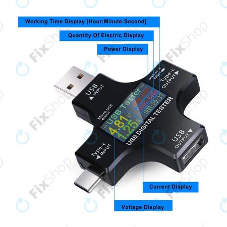 Eversame 2in1 - Testeur numérique USB (USB-C et USB 3.0)