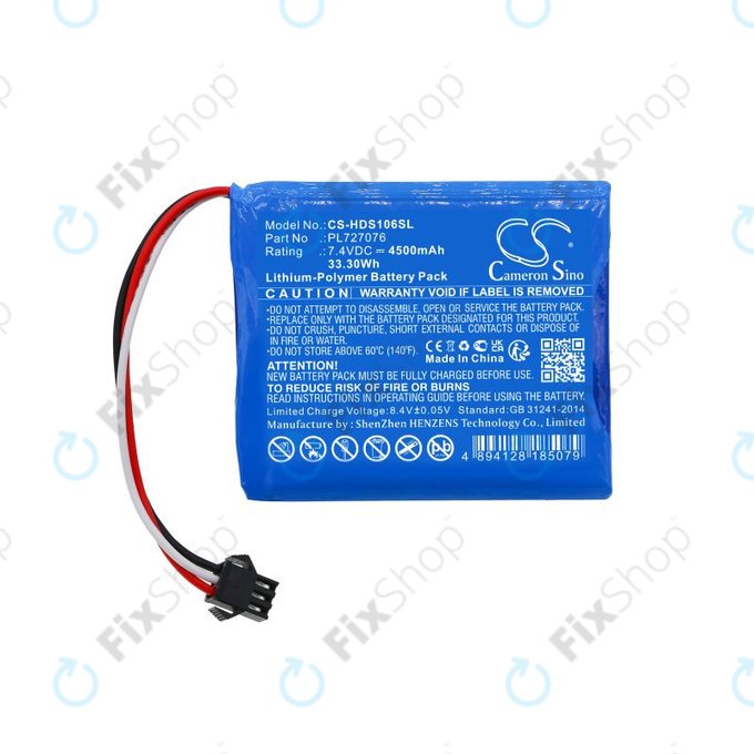 Batterie pour Hantek DSO-1062B, DSO-1202B, DSO-1202S, 4500mAh, Li-Pol, 7.4V, PL727076, HQ