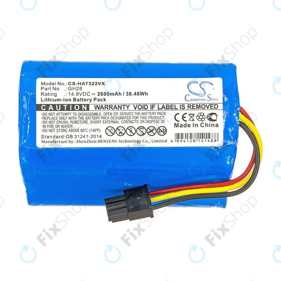 Batterie pour Fomt R620c, Haier T322, J300s, Liectroux DH860, TCL S15, Tomefon, 2600mAh, Li-Ion, 14.8V, GH28, HQ