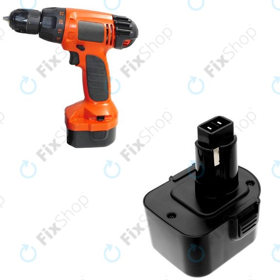 Batterie pour Black & Decker Cd1202, 2100mAh, Ni-MH, 12V, PS130A, HQ