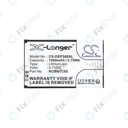 Batterie pour Doro Primo 368, 1000mAh, Li-Ion, 3.7V, RCBNTC05, HQ