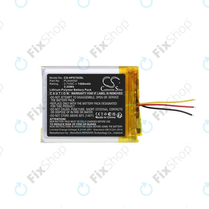 Batterie pour HyperX Cloud Flight, Cloud Alpha, 1500mAh, Li-Pol, 3.7V, PL644050, HQ