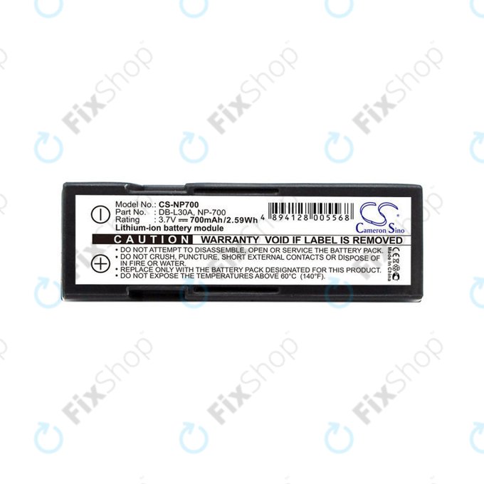 Batterie pour Minolta Dg-X50-K, Pentax Optio Z10, Samsung L77, Sanyo, 700mAh, Li-Ion, 3.7V, NP-700, HQ