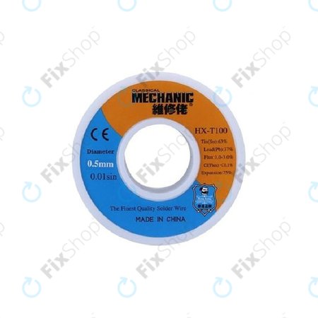 Mechanic HX-T100 - Fil à souder Sn/Pb de la meilleure qualité - 0,5 mm