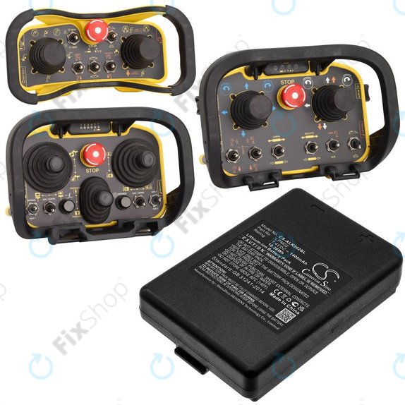 Batterie pour Autec Funkfernsteuerung Air, Modular AJM, 1400mAh, Li-Ion, 7.4V, LPM02, HQ