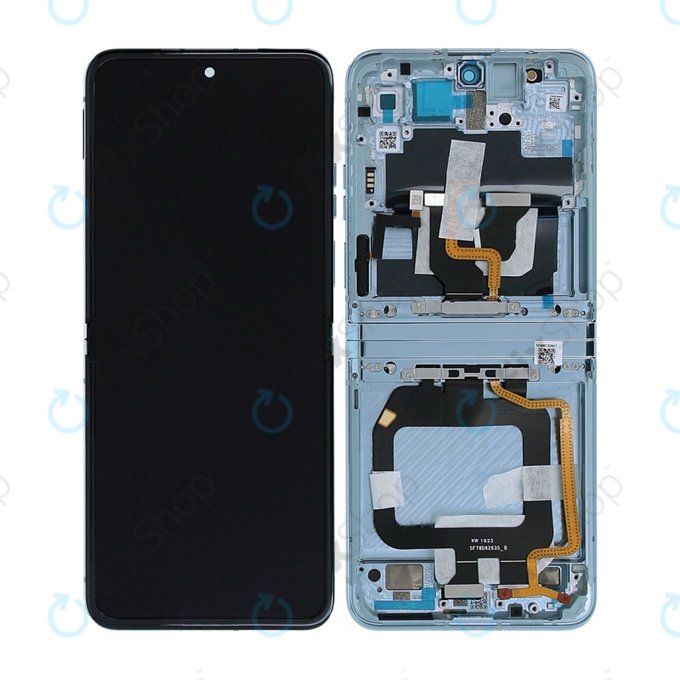 Motorola Razr 40 Ultra - Écran LCD + Ecran Tactile + Cadre (Glacier Blue) - 5D68C22597 Genuine Service Pack