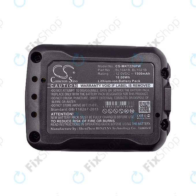 Makita séries CXT, C, D, F, H, J, P, R, S, T - Batterie BL10xx Li-Ion 12V 1500mAh HQ